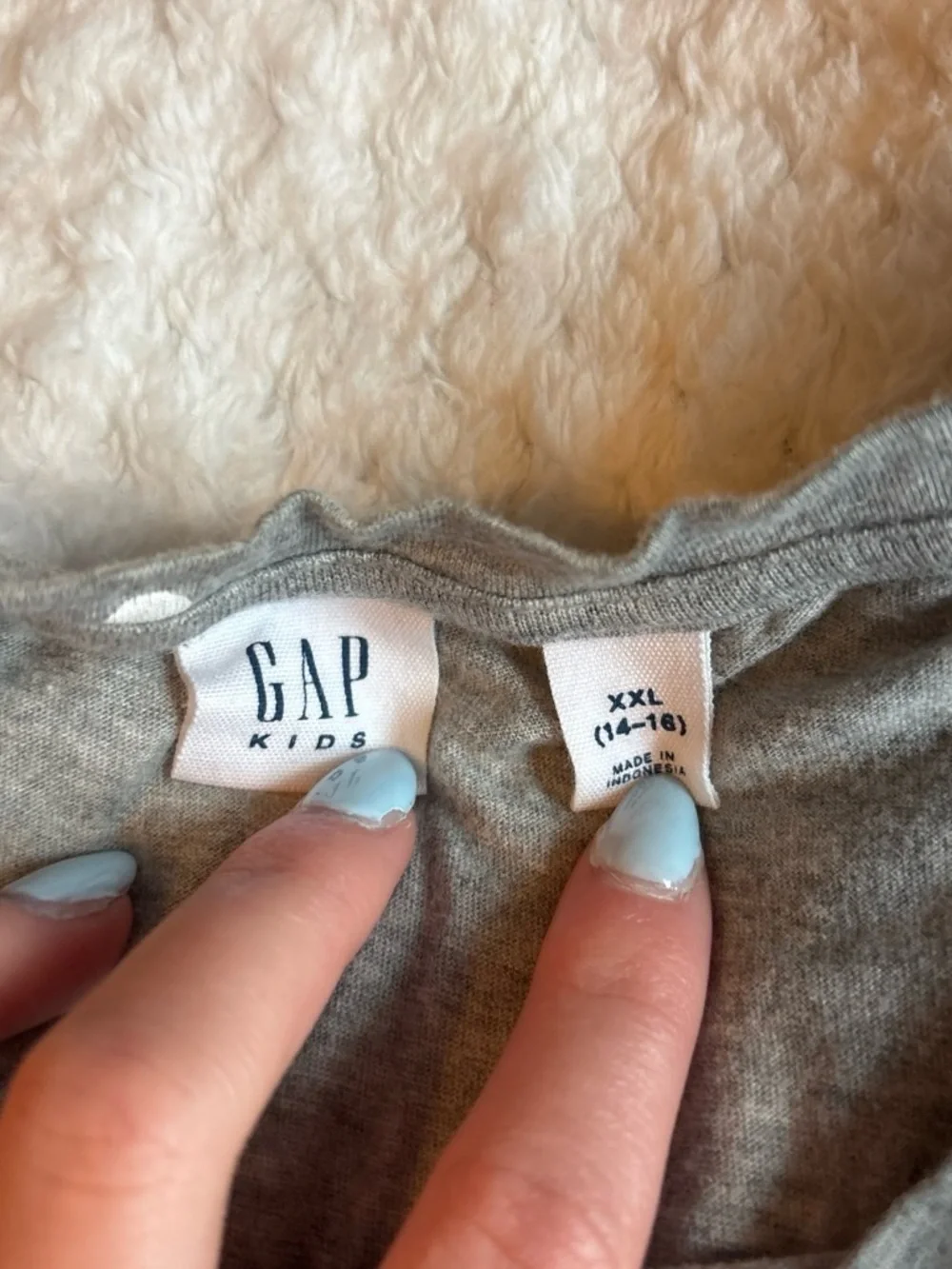 GAP Kids Gray Off the Shoulder Top with White Label Detail